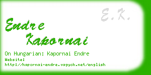 endre kapornai business card